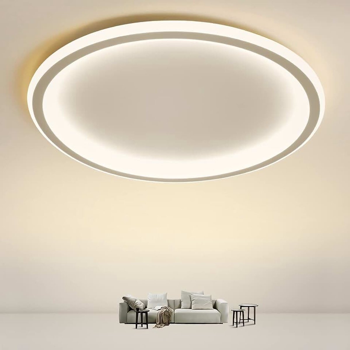 Nten plafondlamp LED SATURN | Moderne plafondlamp dimbaar 3000k-6500k | Φ41.5CM ronde plafondlampen 2800lm met afstandsbediening 28W woonkamer / slaapkamer / keuken / kinderkamer / kantoor -Wit