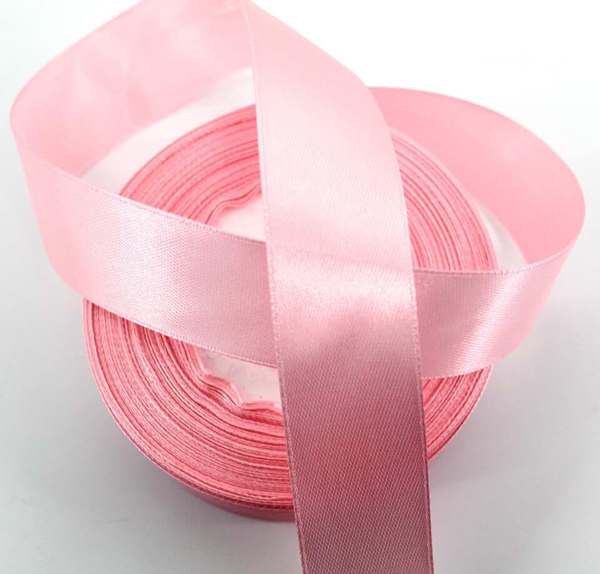 22 m satijnen lint 25 mm breedte 2,5 cm lint cadeaulint decoratief lint Kerstmis bruiloft licht roze