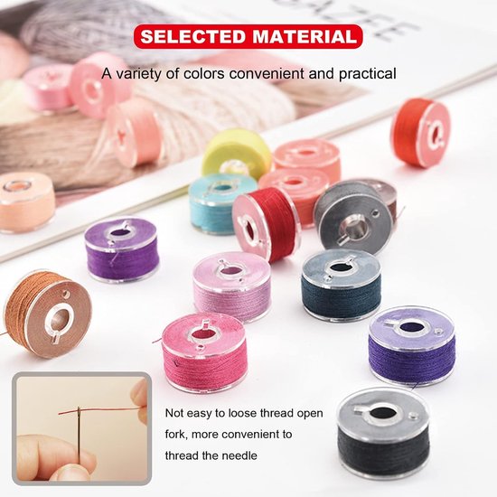Spoelen, 36 kleuren naaimachine gesorteerde kleuren Bobbin voorgewikkelde spoelen Brother Janome Kenmore — afbeelding 4