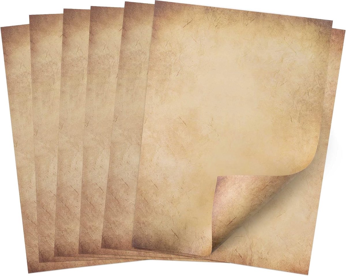 Perkamentpapier DIN A4 voor verjaardagsuitnodigingen, kalligrafie bedrukt aan beide kanten