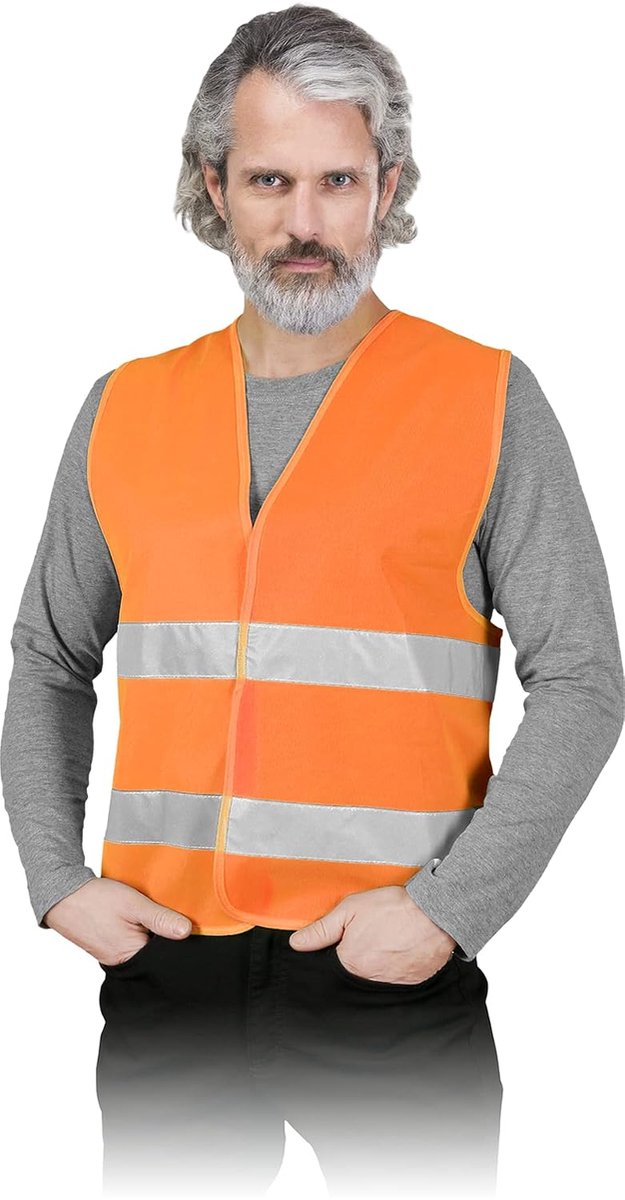 OX-LUMI Waarschuwingsvest Oranje | Maat L | Veiligheidsvest | Beschermend Vest | Veiligheidsvesten Auto | Veiligheidsvest Fiets