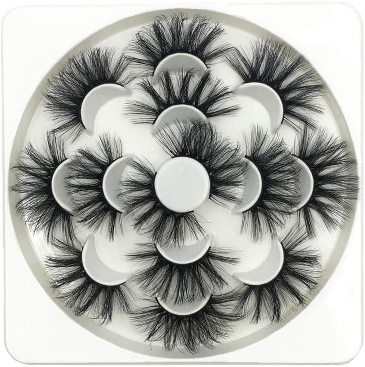 Valse wimpers, 7 paar, 25 mm, 8D nepnerts, handgemaakte wimpers, dramatische lange Wispies