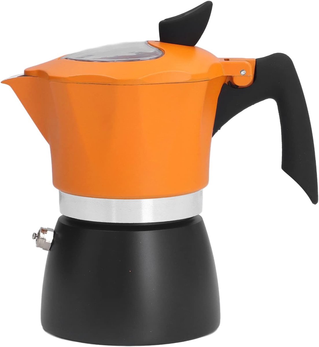 Pot, 3 kopjes, aluminium Italiaanse koffiepot, helder glazen deksel, draagbaar voor kamperen en reizen, 150 ml