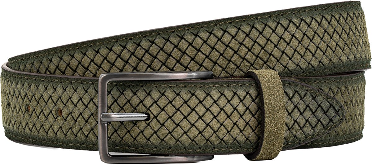 LINDENMANN leren heren riem - olijf