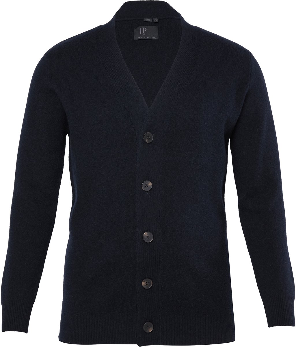 JP 1880 - Heren - Vest breisel van een wolmix V-hals tot 7XL - Navy blauw - Maat 7XL