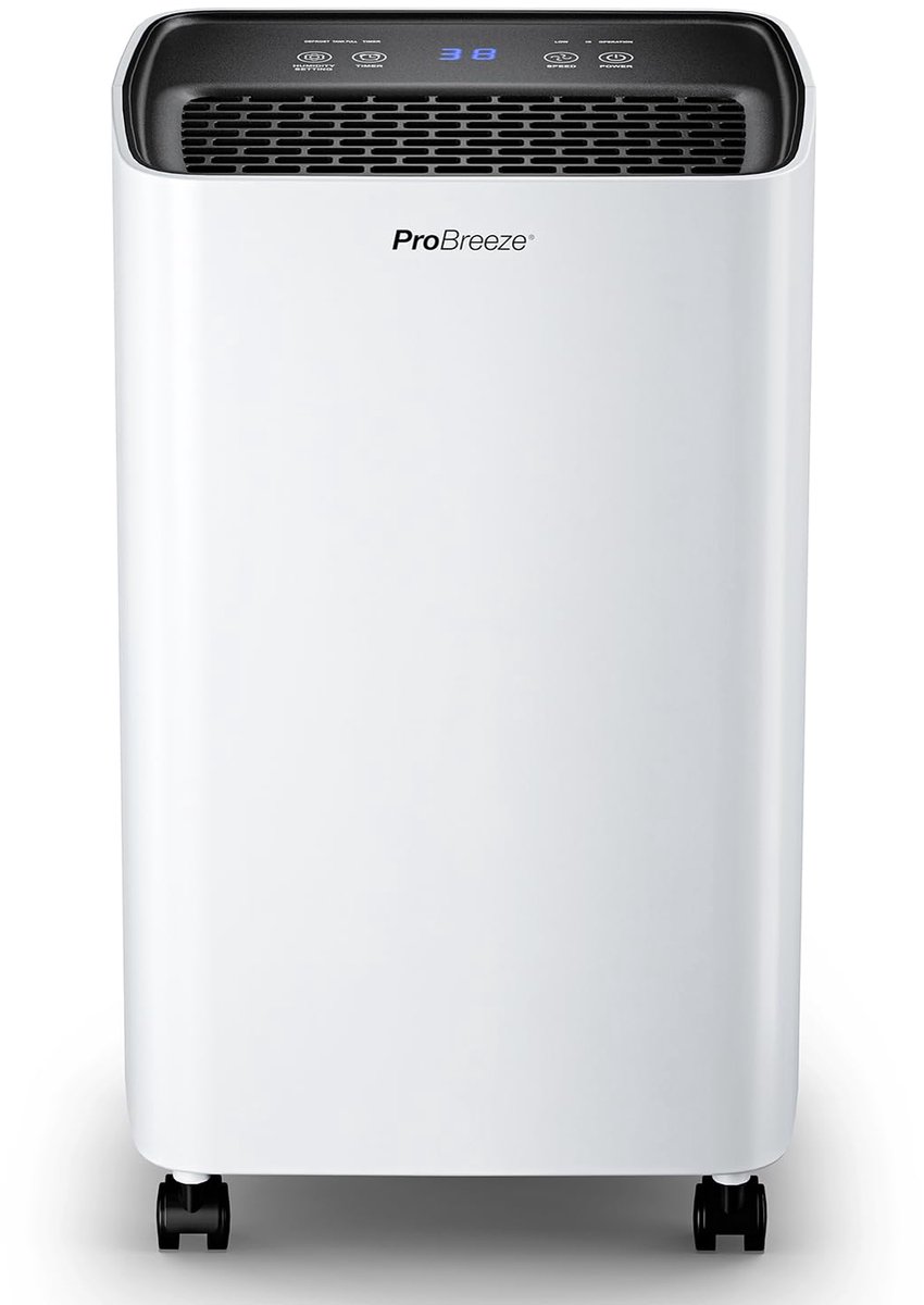 Luchtontvochtiger – 12 L/dag – 2 L waterreservoir – Timer – Luchtvochtigheidsdisplay – Voor ruimtes tot 20 m²