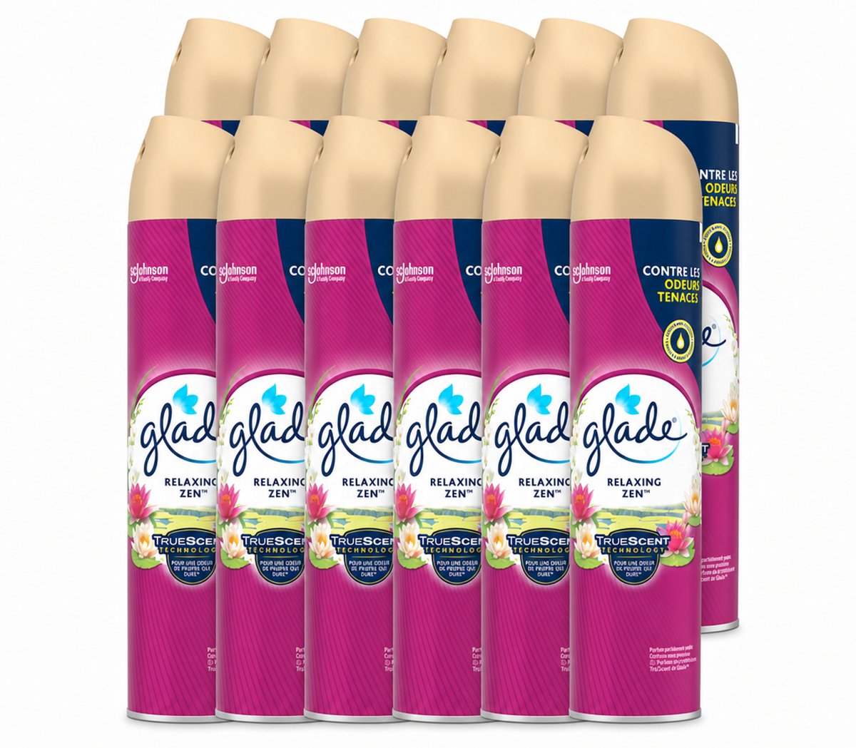 12 x Glade - Luchtverfrisser Spray - Relaxing Zen - 300 ml - Voordeelverpakking - 12 stuks