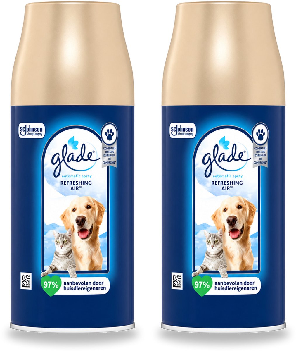 2 x Glade – Automatic Spray Navulling – Refreshing Air Huisdieren – 269 ml - Voordeelverpakking - 2 stuks