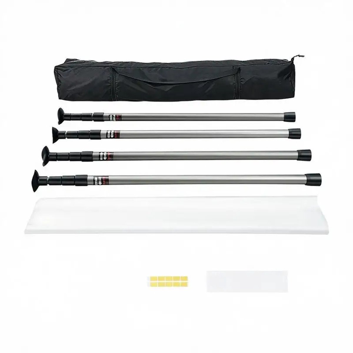 Gudalio Stofwand - Stofscherm - Scheidingswand - Stofwerend - 4 Palen 90-300 cm - Verstelbaar - Folie 10 x 4 m - Complete Set