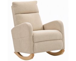 HOMCOM Schommelstoel-Polyester-94L x 67B x 105H cm-Beige