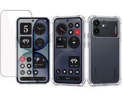Hoesje met Screenprotector - Geschikt voor Nothing Phone (4b) - Extreme Shockproof - Tempered Glass - Siliconen Case - Transparant