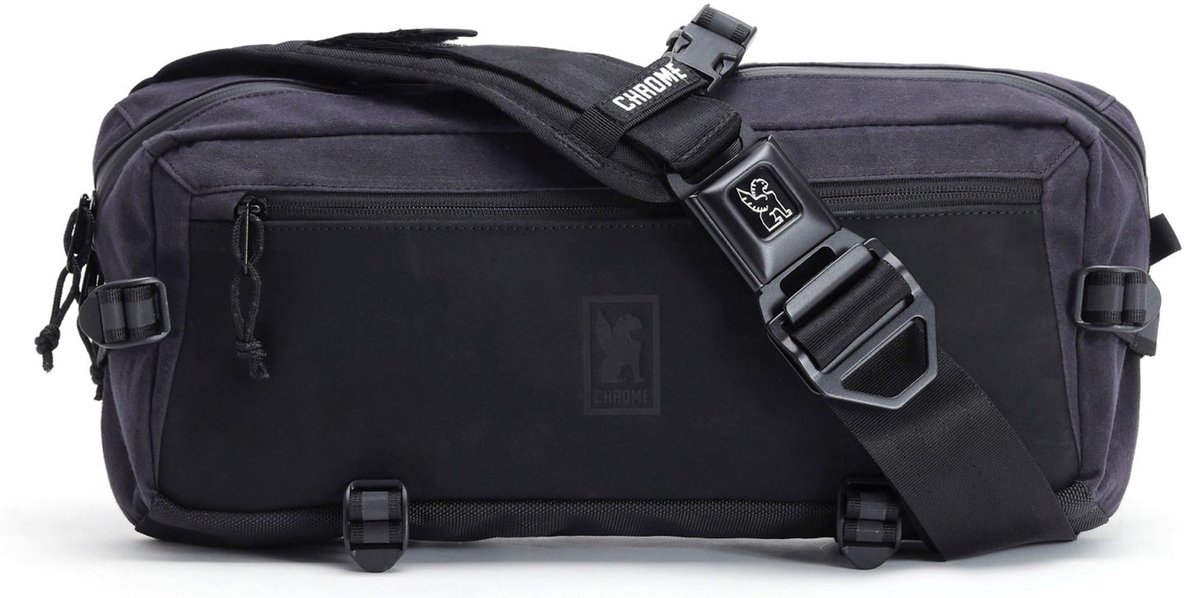 Chrome Kadet Nylon 9 - Schoudertas 43 cm (black canvas leather)