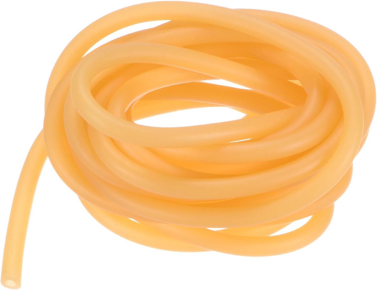 Natuurlijke latex rubberen buis, 1/8 inch [3 mm] ID x 1/4 inch [6 mm] OD 10ft lengte latex slang buis voor thuis/laboratorium/sport, zeer elastische bandbuizen [geel]