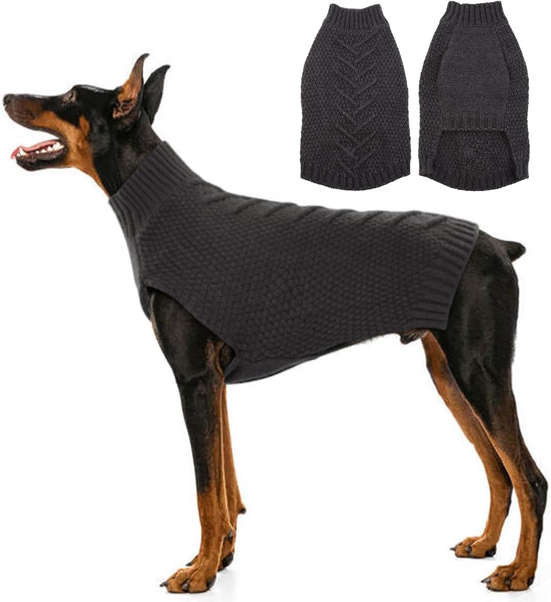 Gebreide hondenkleding, warme hondentrui voor middelgrote en grote honden, pullover huisdierjas voor koude winter, warme winterkleding voor hond voor labrador, golden retriever,