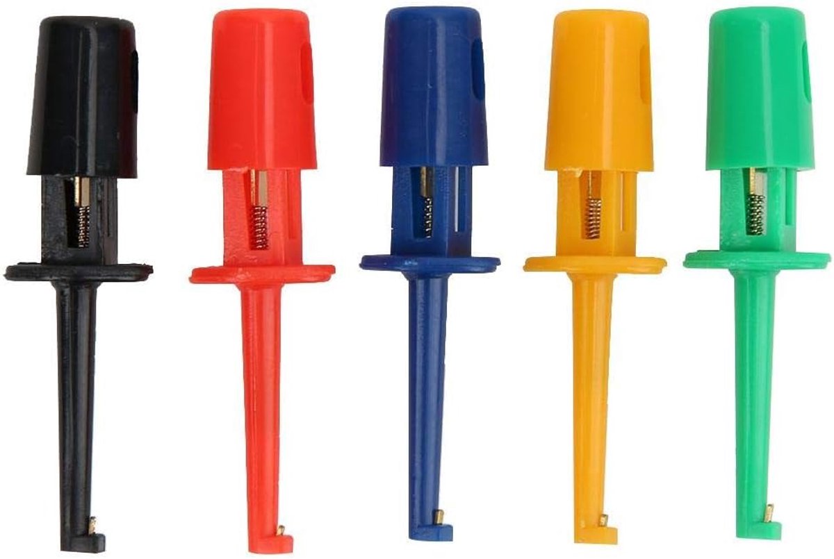 20Pcs Test Haken Multimeter Accessoires Kleurrijke Kleine Lente Haak Clip Test Probe voor Elektronische Testen (Kleine Haak Clip)