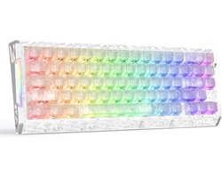 ATTACK SHARK R68HE - Magnetic Switch Wired Gaming Toetsenbord - Carbon Fiber - 66 Keys - Ice Ninja