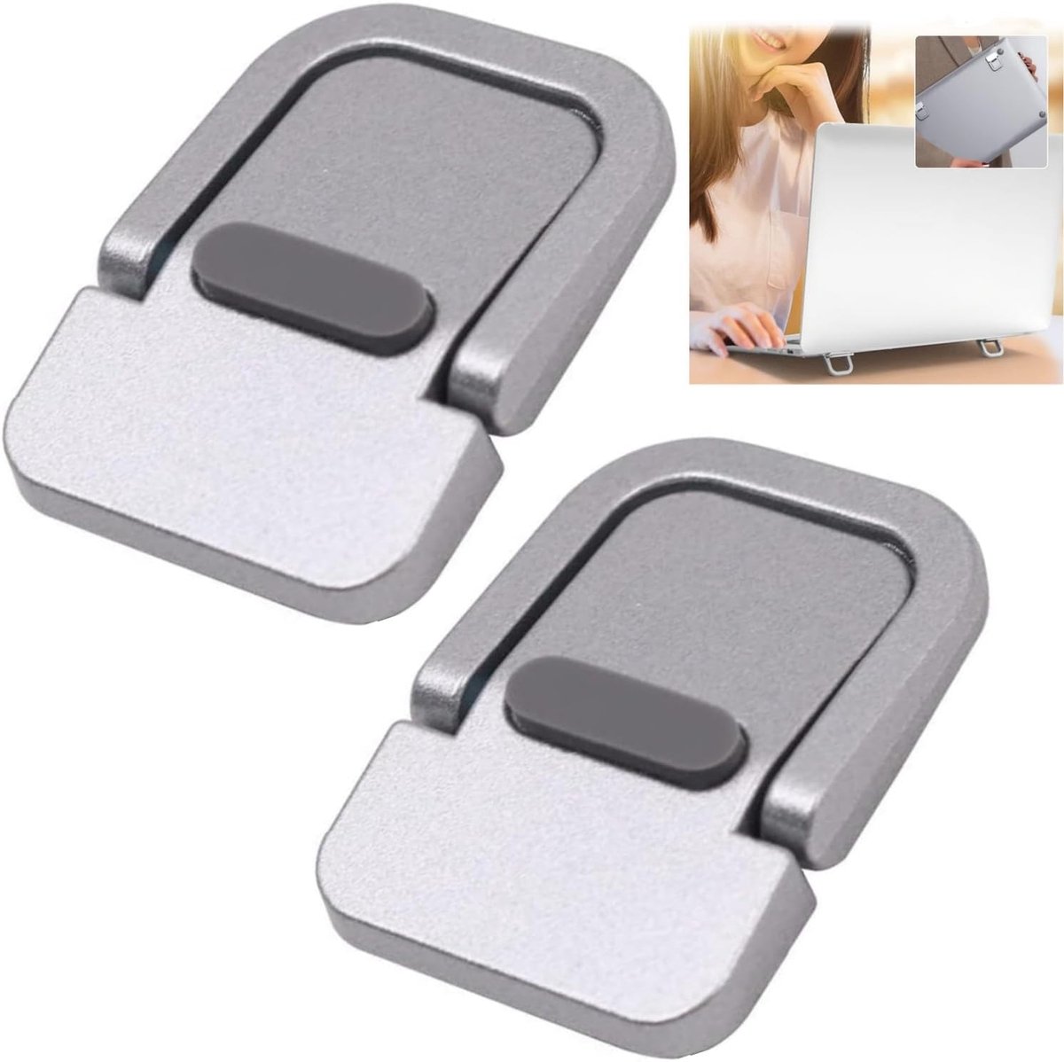 Onzichtbaar, zelfklevend, ergonomisch, inklapbare poten (zilver)