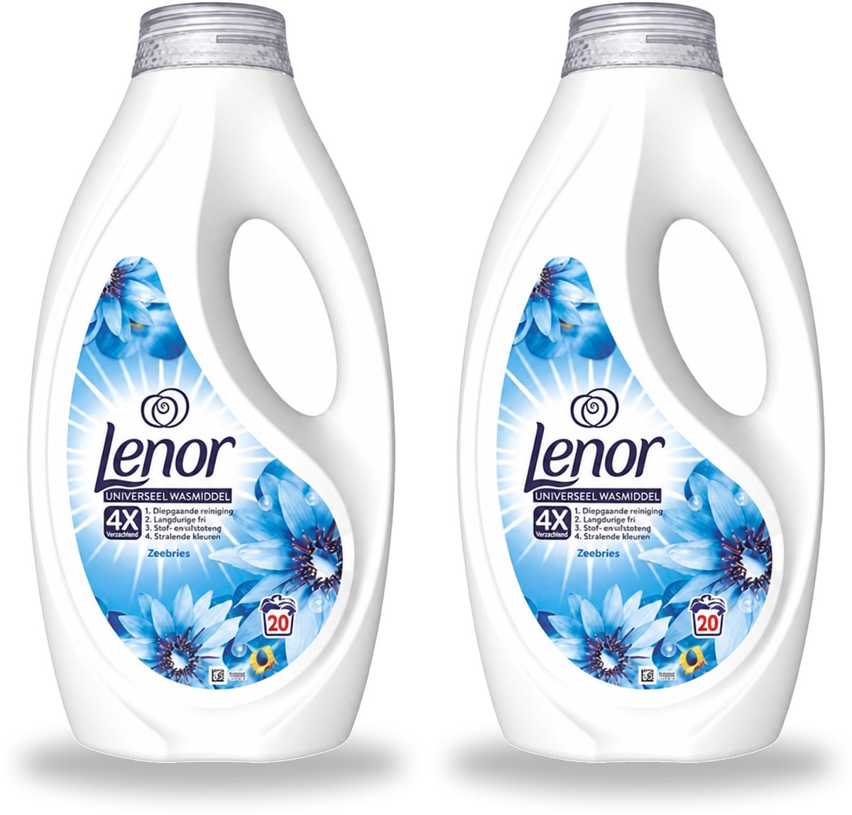 2 x Lenor – Wasmiddel – Zeebries – 20 Wasbeurten - 900 ml - Bulkverpakking - 2 stuks