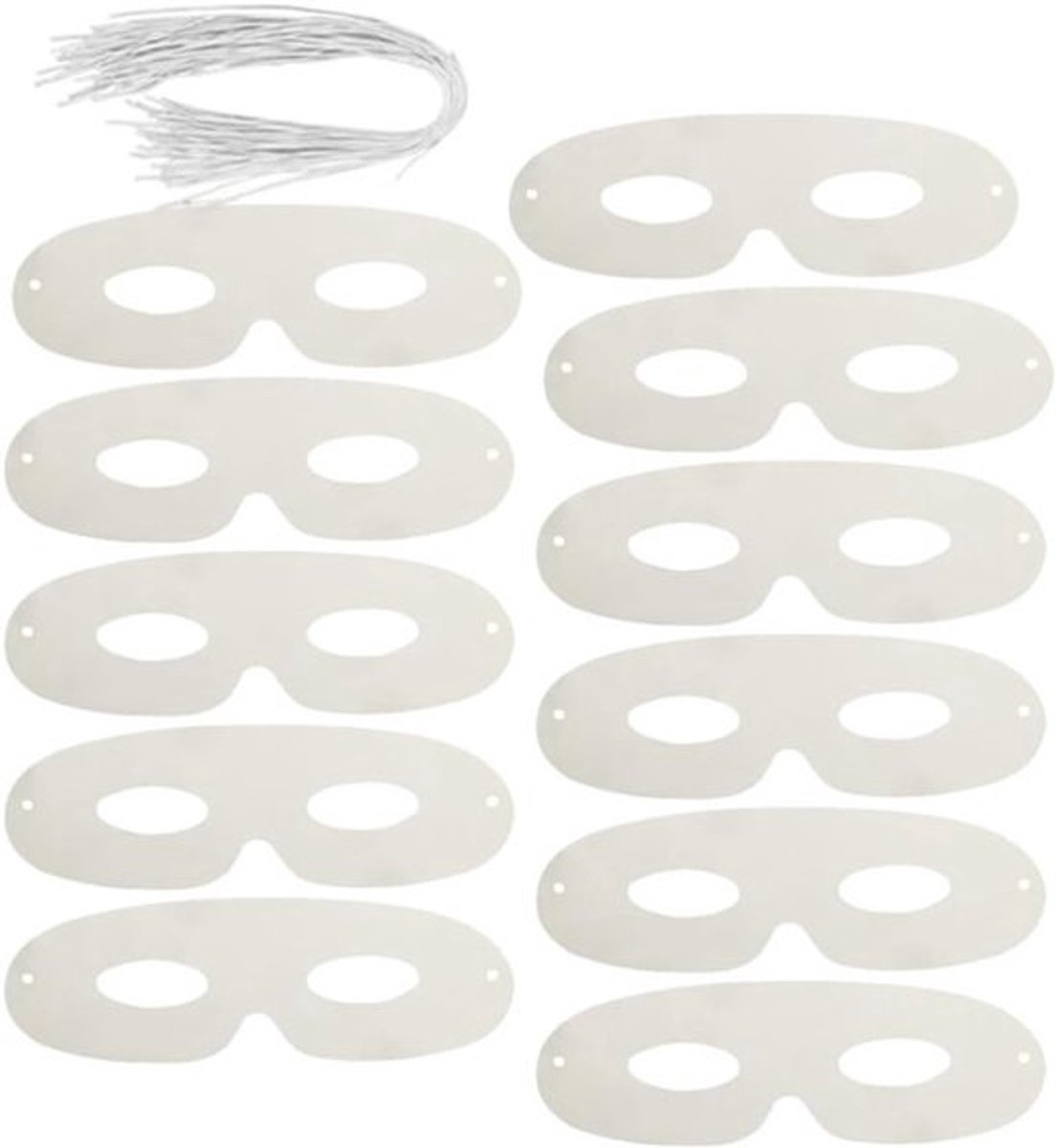 Set van 40 - Witte papieren oogmaskers - Voor schilderen, DIY-projecten en cosplaydecoratie