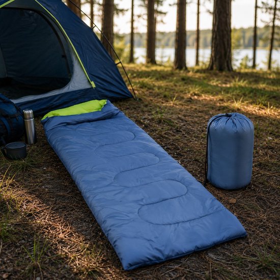 Camp Active Slaapzak Volwassenen - Zomerslaapzak voor 5°C tot 10°C - 190 x 72 cm - Grijs/Geel van Camp Active — afbeelding 2