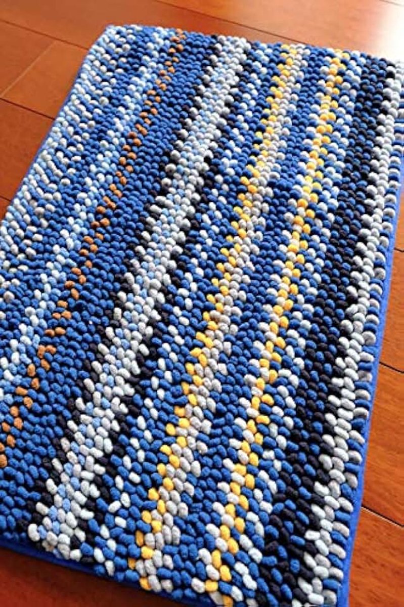Badkamermat, eenvoudig te reinigen badkamermat, antislip, super absorberend, niet-voerende chenille mat, antislip badkamermat, deurmat 400mm ×600mm, twee verpakkingen