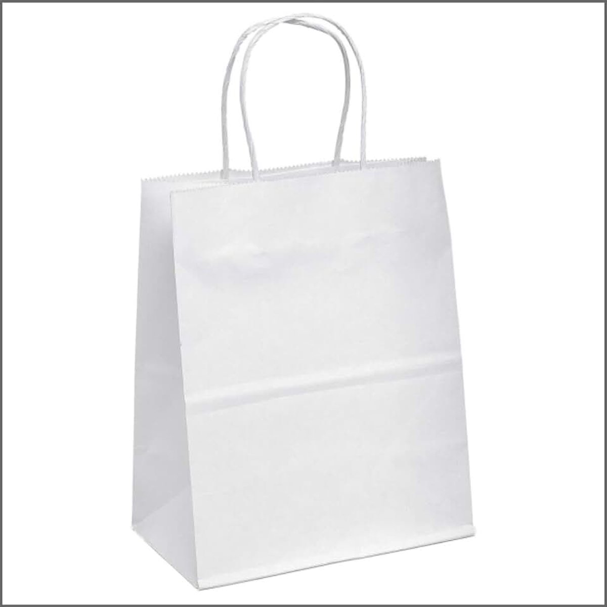 50 witte papieren draagtassen groot L (32x12x41 cm)