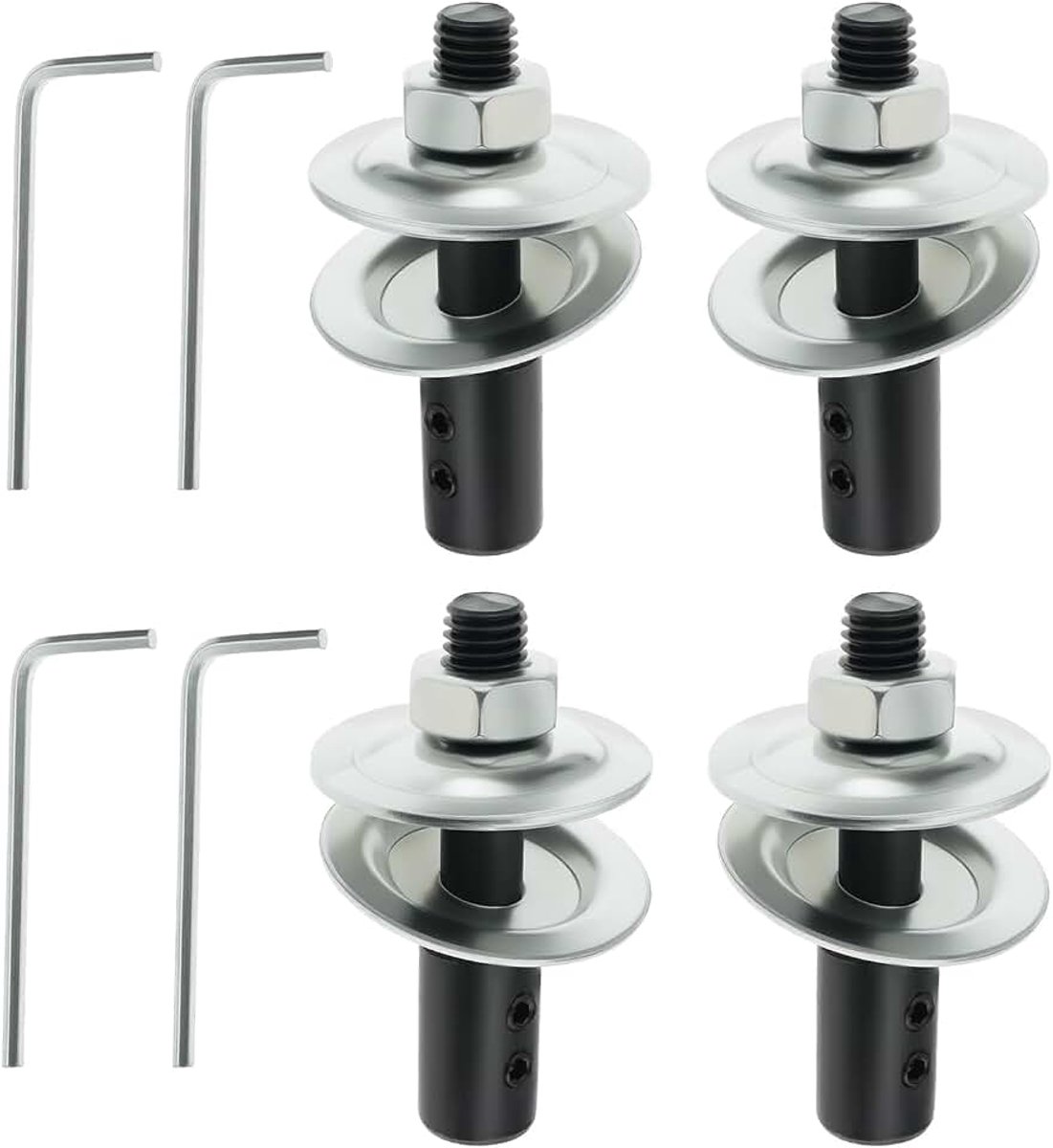 Store 4 STKS Bench Grinder Extension As Arbor Extender 8mm tot 10mm met sleutel en wasmachine voor polijstmachine schuurmachine (2 links + 2 rechts)
