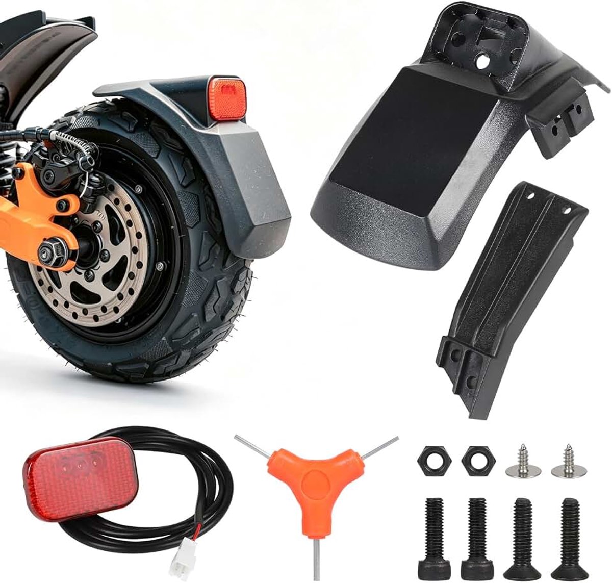 Efuturetime Kukirin G2 Pro Db Spatbord voor elektrische scooter, achterspatbord met kentekenplaathouder, houder, achterlicht, accessoires voor elektrische step