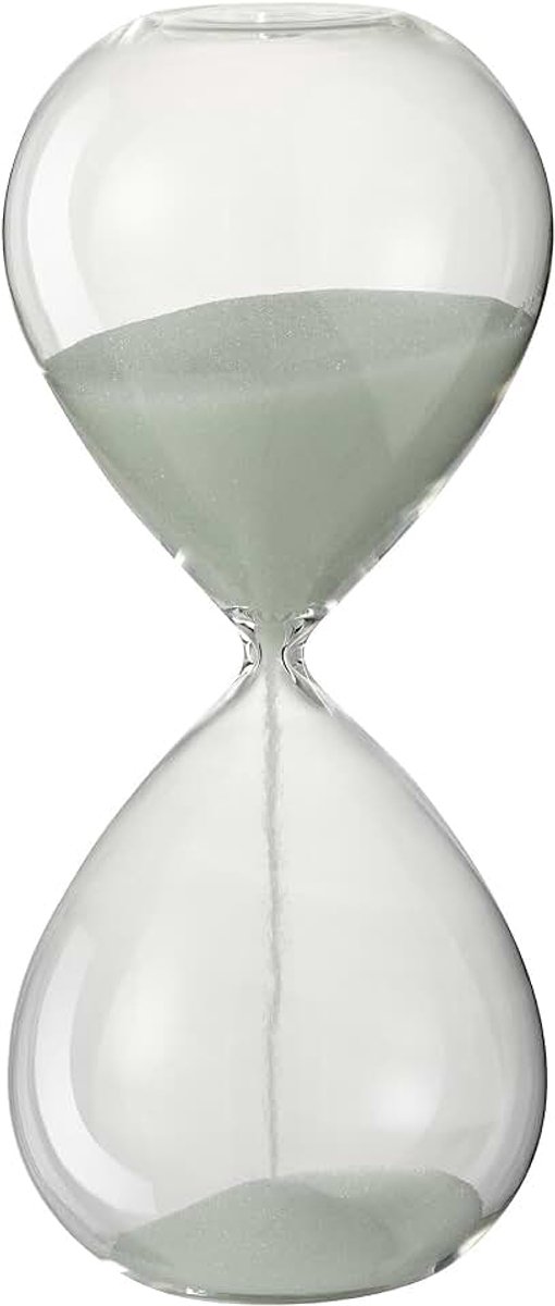 Zandloper Deco Glas/Zand Wit Medium