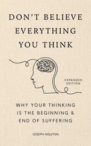 Livre 'Don't Believe Everything You Think' (Expanded Edition) de Joseph Nguyen. Dessin d'une tête avec un cerveau pensant.