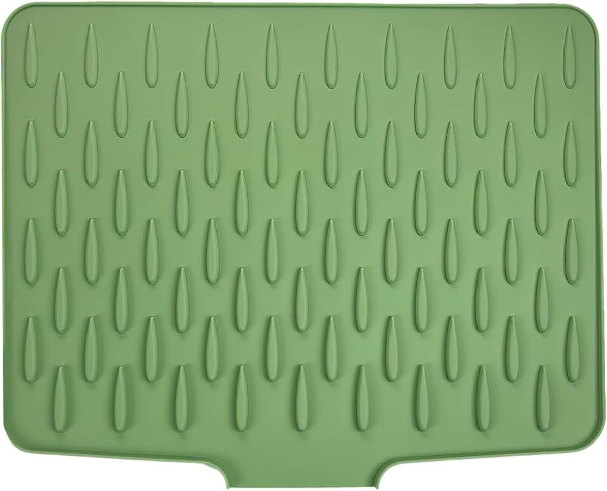 Afdruipmat voor de keuken, afdruipmat servies, siliconen afdruipmat, lekvrij, met schuine wateromleidingsmat, werkbladbescherming 40 x 32,5 cm voor badkamerwerkbladen, keukengootsteen