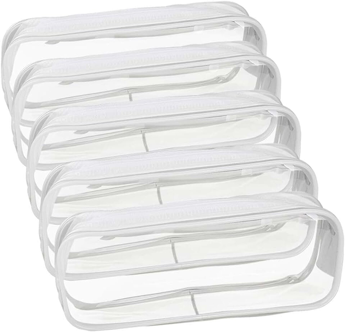 Etui, transparante etui voor school, etui van pvc, pennenzak met ritssluiting, grote capaciteit voor het opbergen van schrijfwaren