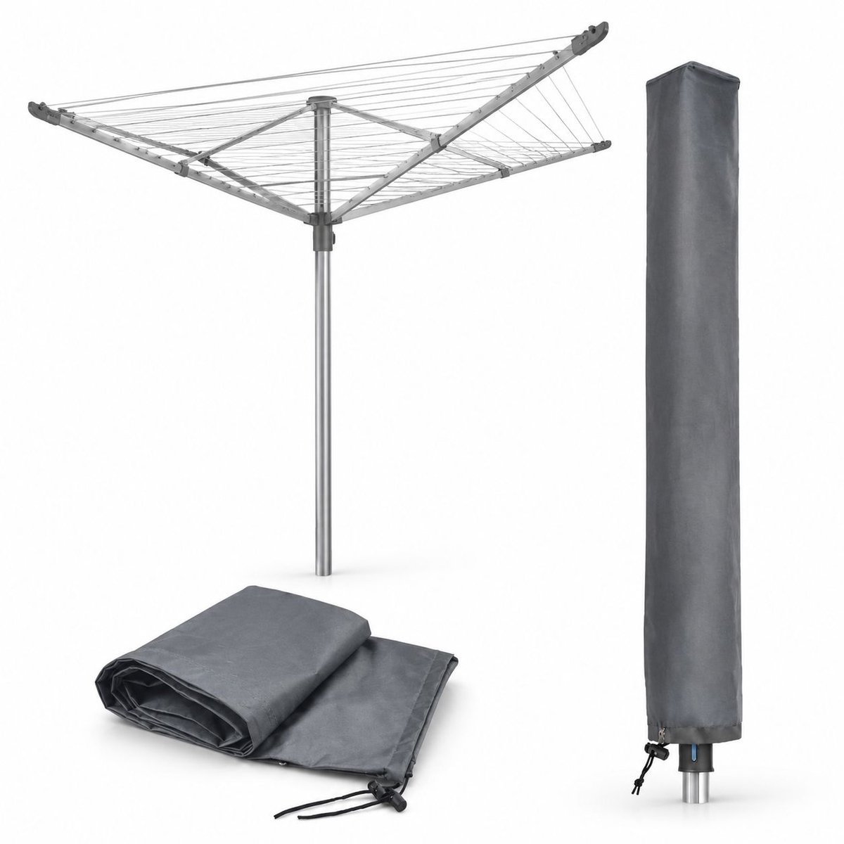VHV - Wasmolen beschermhoes - 600D afdekking waterdicht 180 x 18 x 18 cm - Hoes met ritssluiting voor Leifheit, Brabantia en Vileda droogmolens