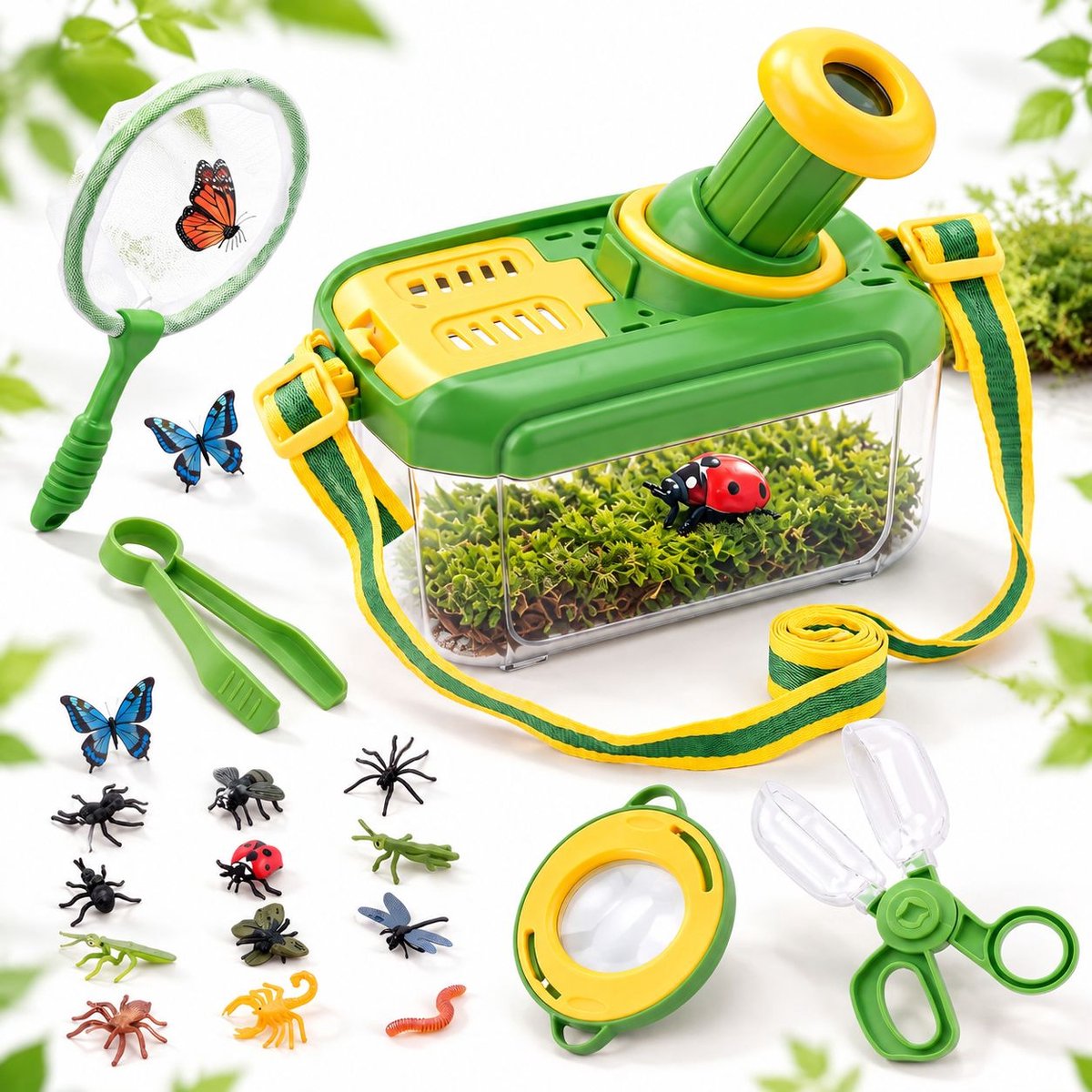 VHV - Insecten speelgoed–Insecten speelgoed onderzoek met vergrootglas–Kinder insecten observatiebox voor natuur ontdekken–Educatief buitenspeelgoed vanaf 4 jaar