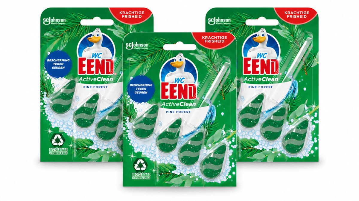 3 x WC Eend - Active Clean Pine Forest - Toiletblok - 1 Toiletblok - Voordeelverpakking - 3 stuks