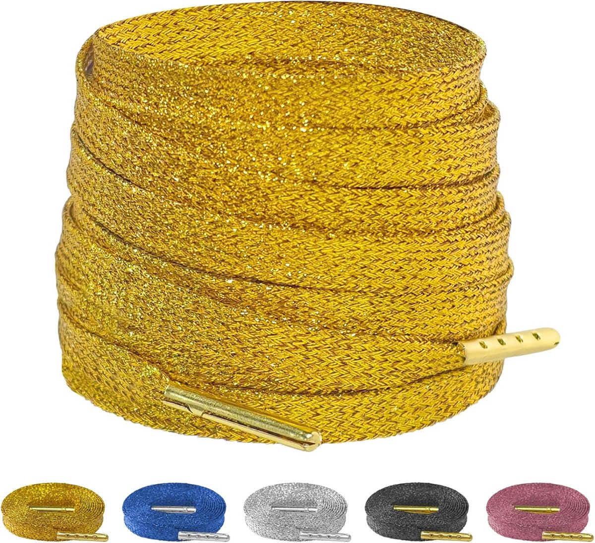 Platte veters van metaal, 1 cm, duurzame glittersnaren voor alle leeftijden, universele reserveveters