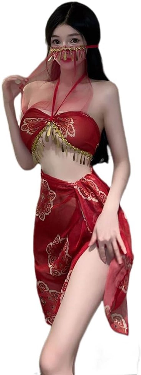 Buikdanseres Sexy Kostuum Cosplay Chinese Retro Jurk Ondergoed Pyjama