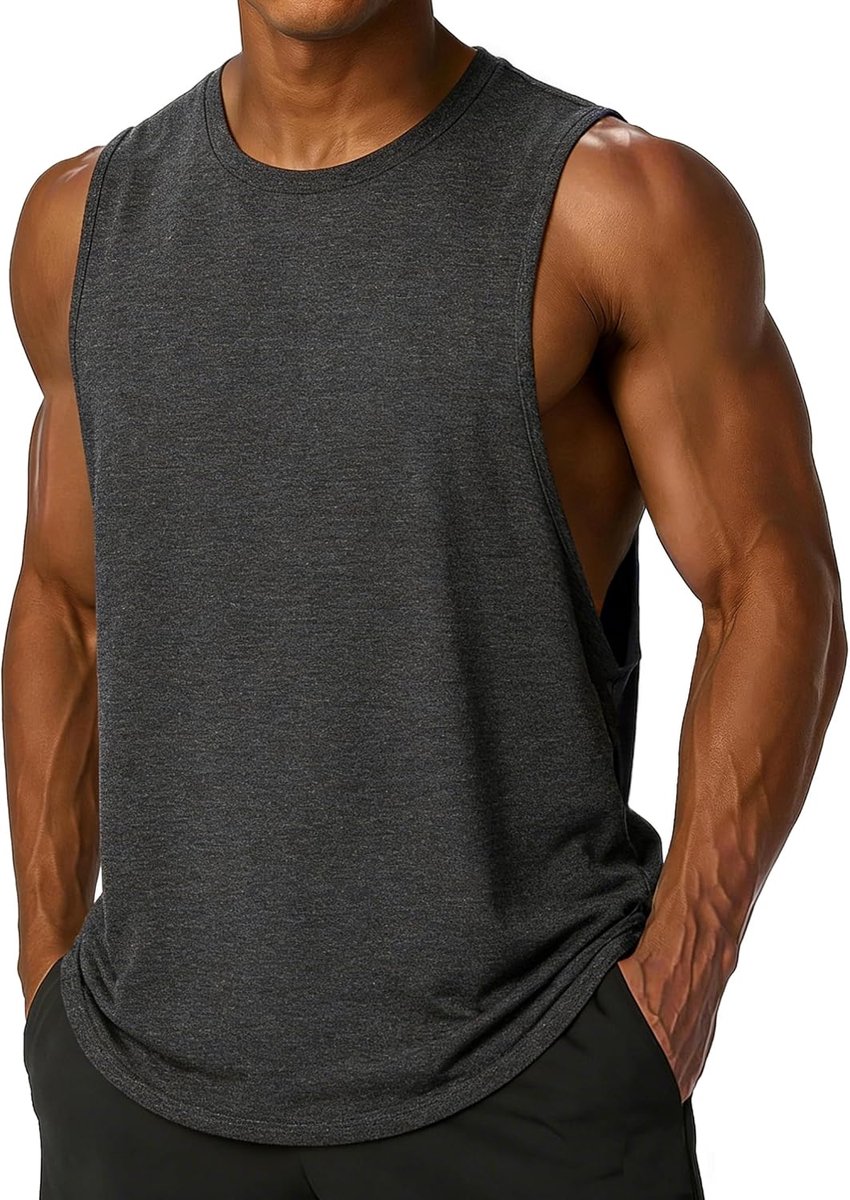 Tanktop voor heren, voor fitness, hardlopen en gym