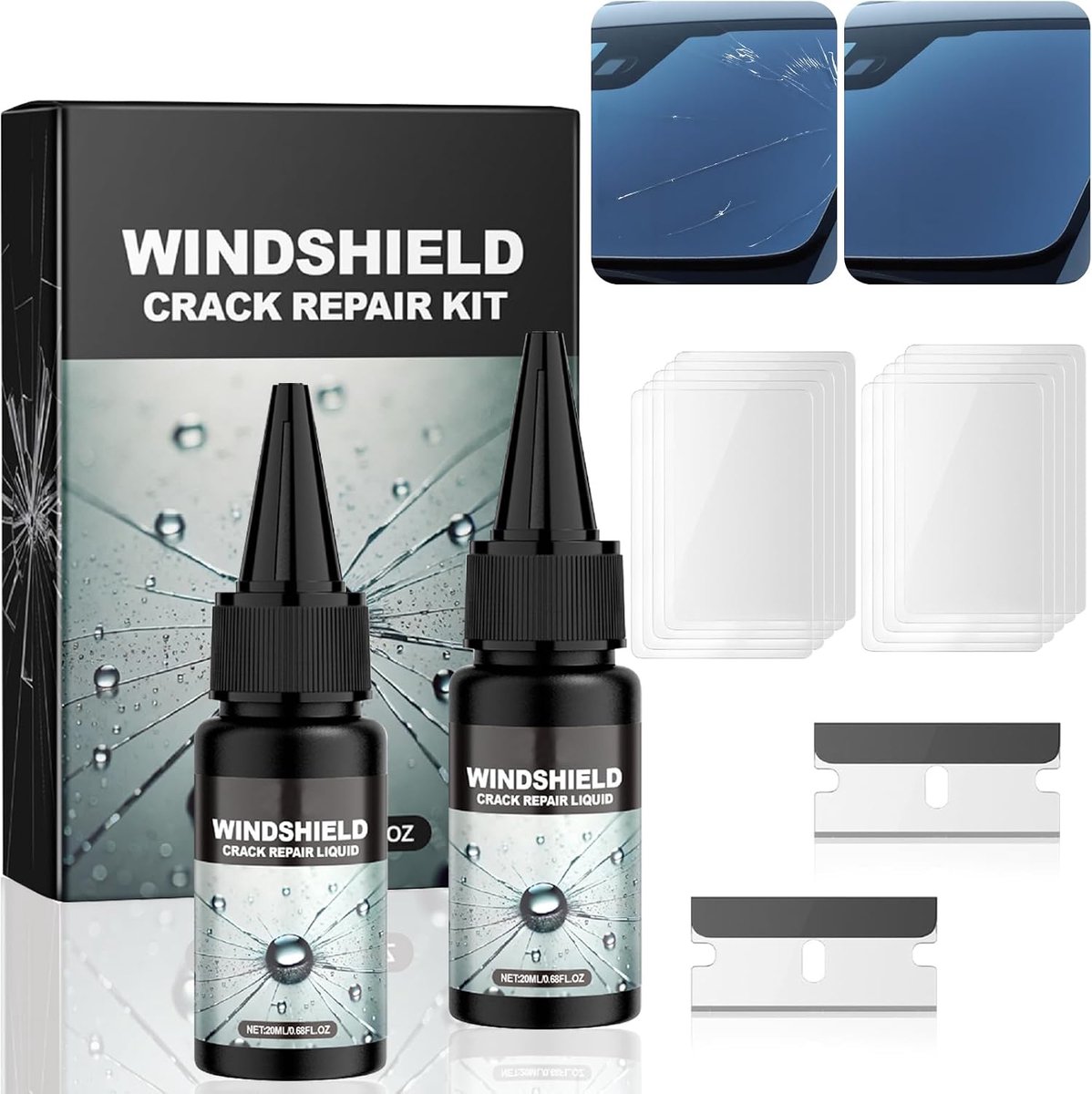 Reparatieset voor voorruit, 20 ml x 2