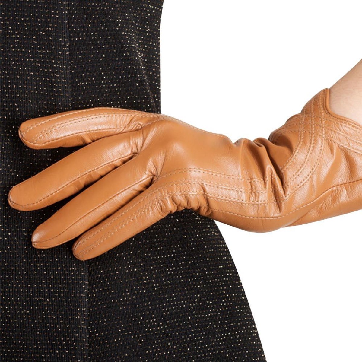Handschoenen warme handgemaakte curve lamsvel voor vrouwen