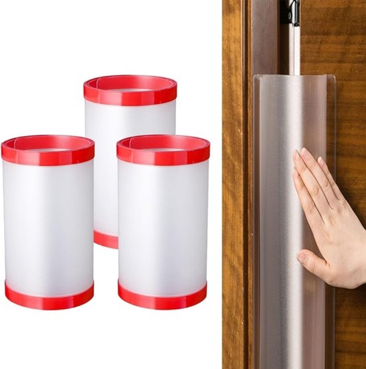 Set van 3 Transparante Deurklem Bescherming, Zelfklevende Deurbescherming voor Kinderdagverblijf, Klaslokaal en Slaapkamer (17 x 120 cm) - Duurzaam en Effectief