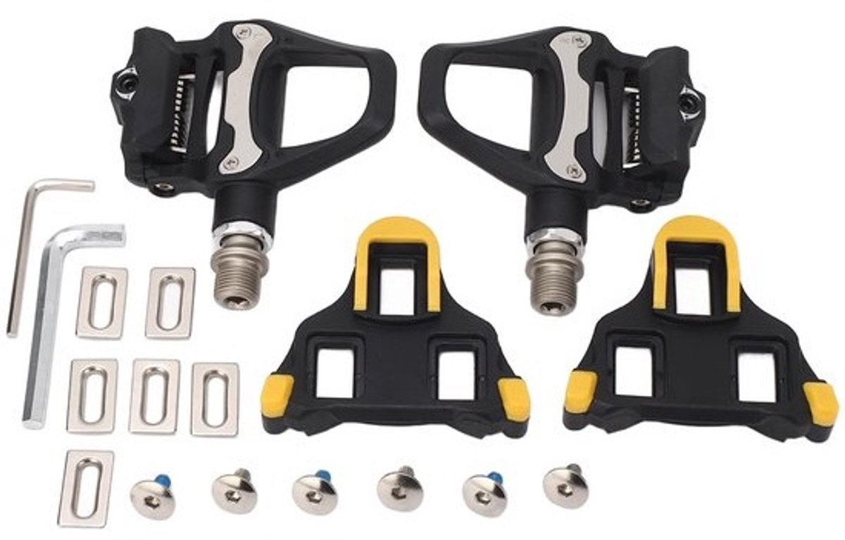 Dailygoods- Racefietspedalen met SPD-systeem - Klikpedalen - Zelfsluitende Pedalen - Chroom-moly-as - Verstelbare Spanning - Lichtgewicht en Duurzaam