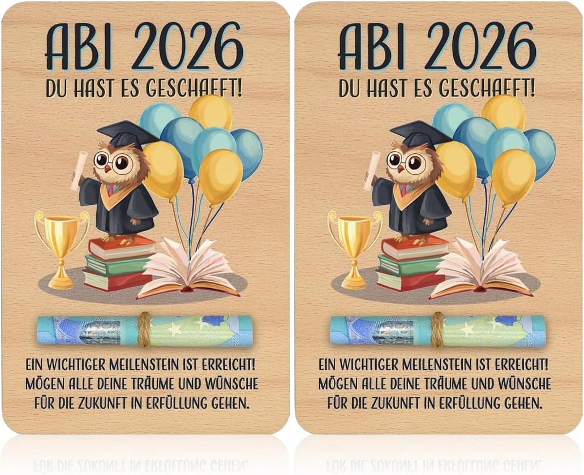 Lot van 2 cadeau-papieren voor diploma-uitreiking, 50 x 70 cm per papier, gevouwen voor diploma-uitreiking feest