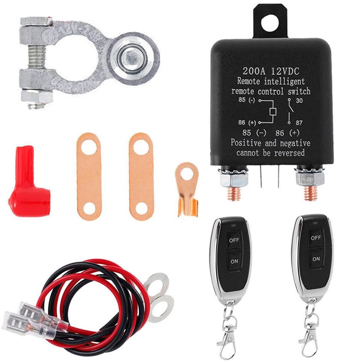 batterij-scheidingsschakelaar, batterij-isolatorrelais, voor caravans, caravans, DC 12 V, 200 A