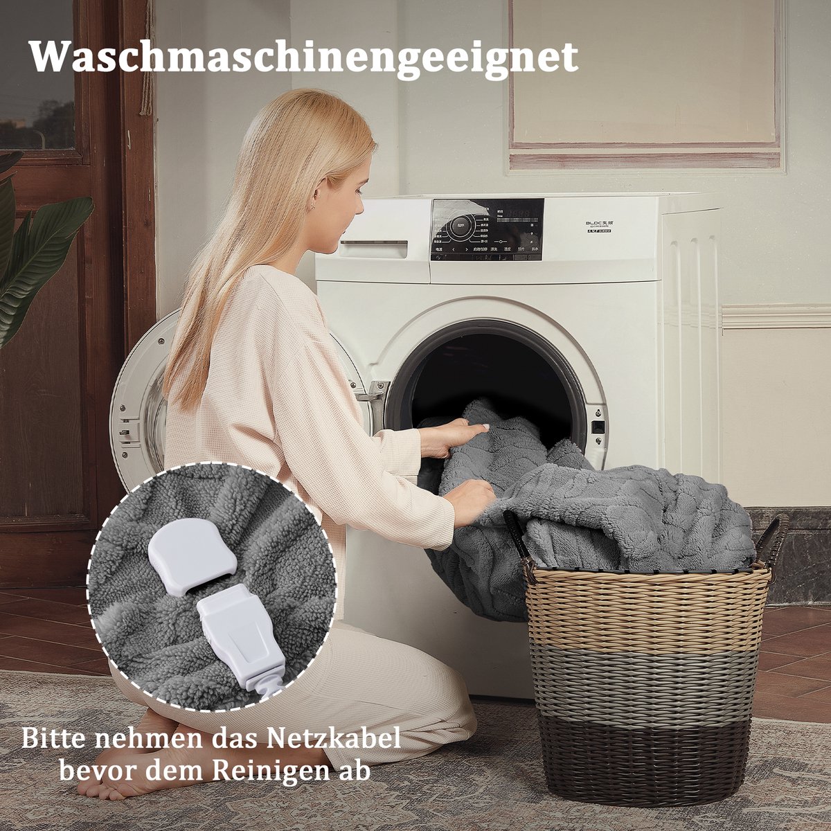 Elektrische Deken - Verwarmde Plaid Met LCD Display En 6 Warmtestanden - Zachte Gebreide Plaid 130x180 Cm - Grijs – foto 5