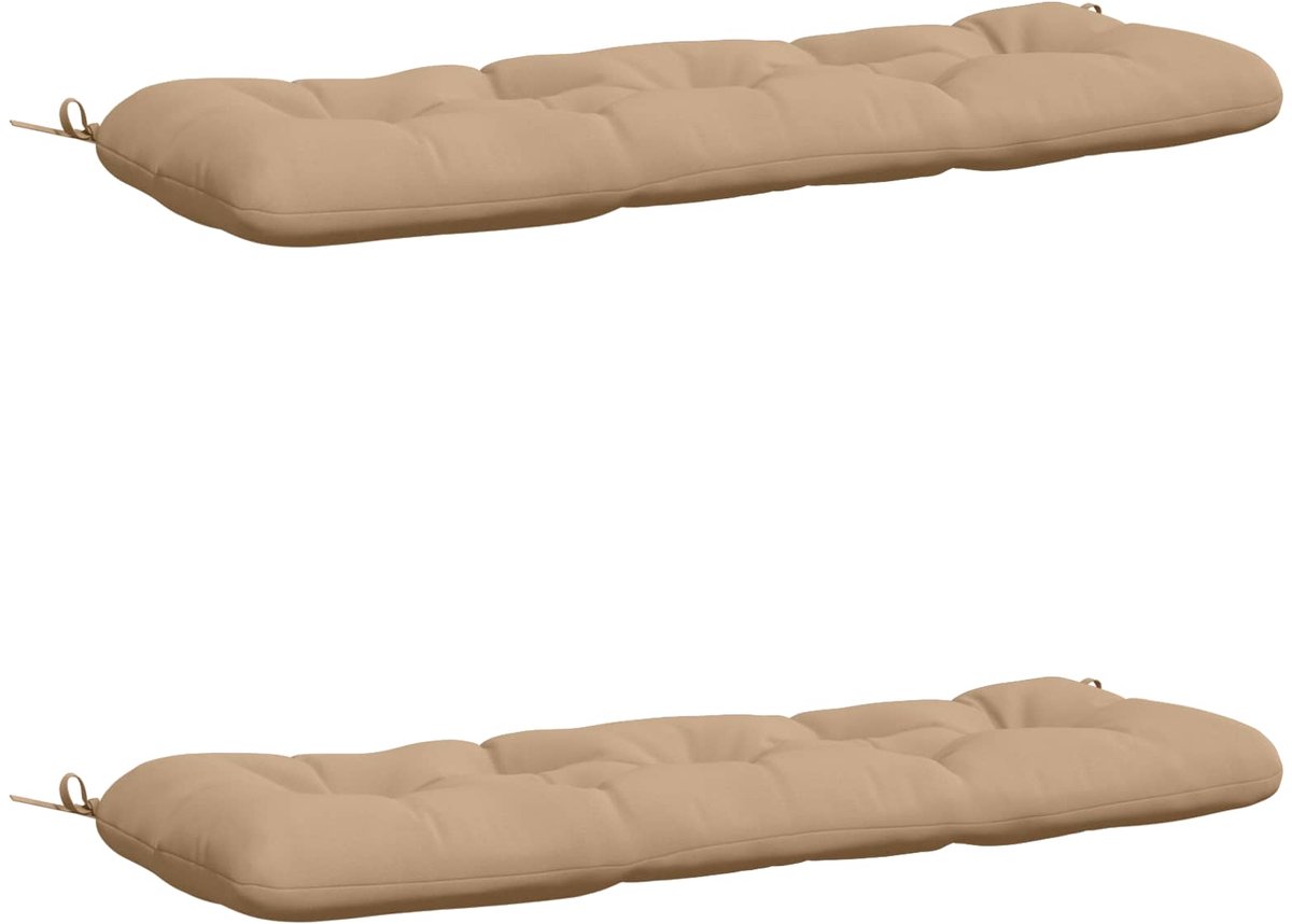 vidaXL Bankkussens - VIANEN - 2 - st - 100% - Polyester - Zand - 110 - x - 40 - x - 12 - cm