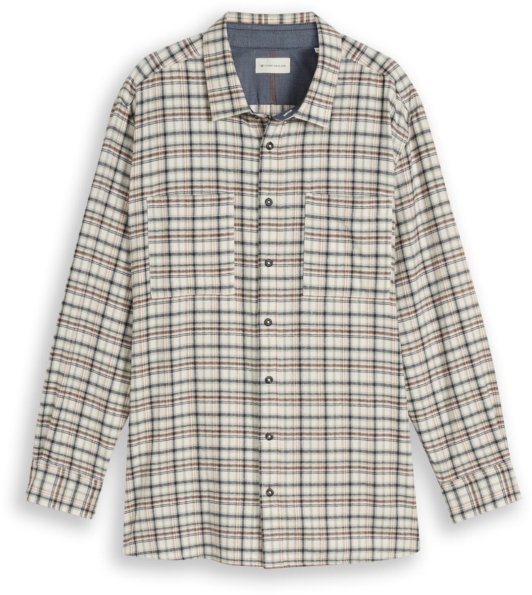 Tom Tailor - Plus Size - Flanellen overhemd met ruitjespatroon - Maat 3XL - white based mint check