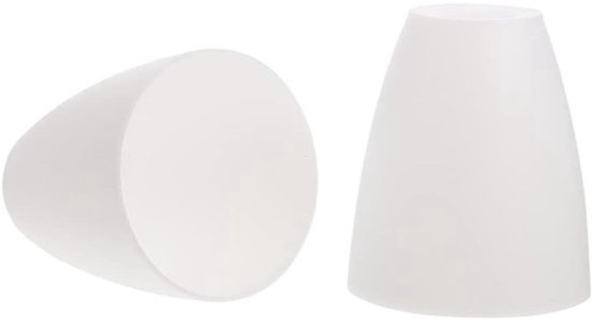 Inovra Plus - Witte kunststof lampenkap vervanging voor kroonluchters en wandlampen 10 x 10 x 11 cm - Set van 2 stuks met zoekwoorden 'plafondlampafdekking' en 'lampenkap'