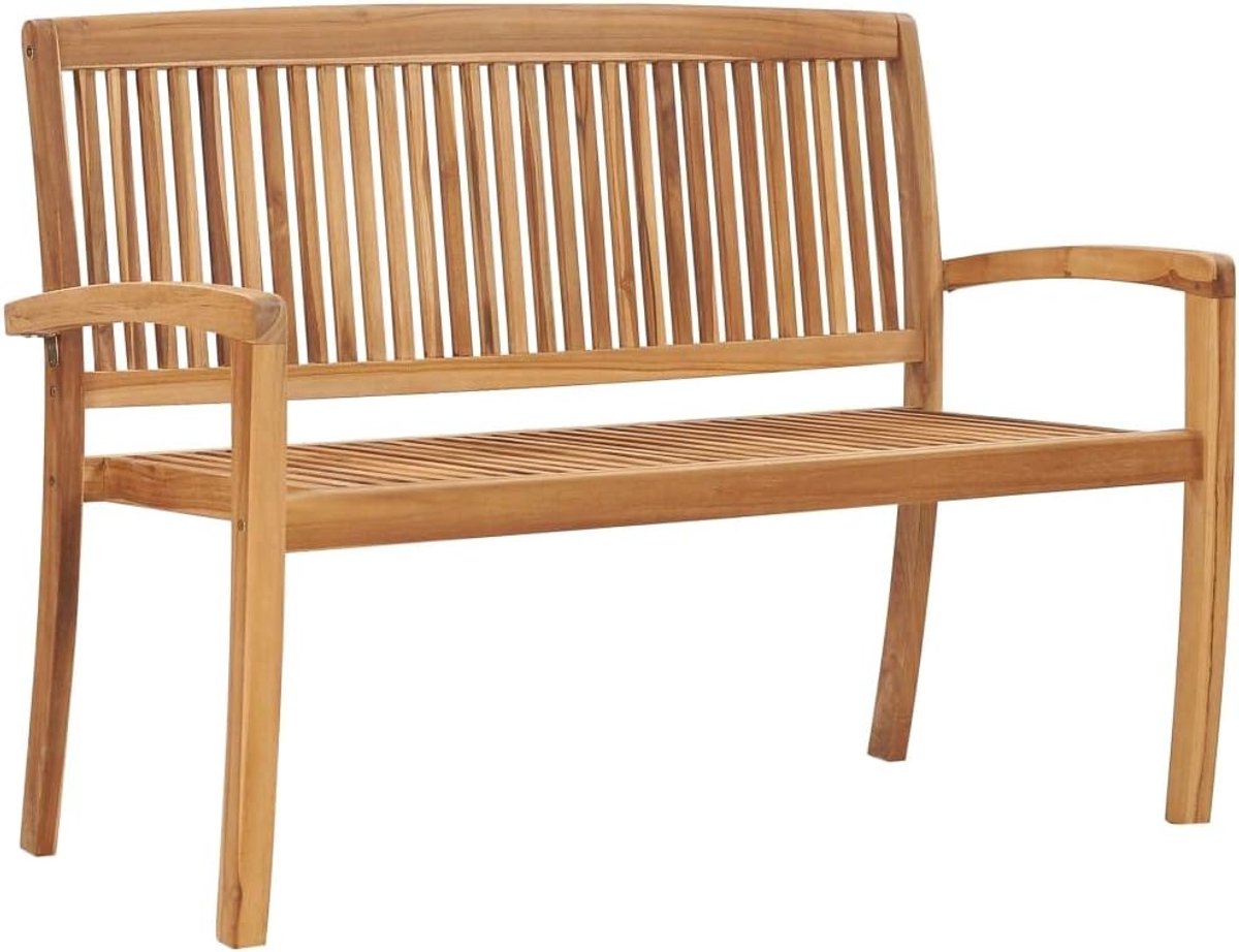 2-zits tuinbank, 128,5 cm, massief teak, gazonbank, terrasbank, tuinbank, parkbank voor gazons, tuinen, paviljoens