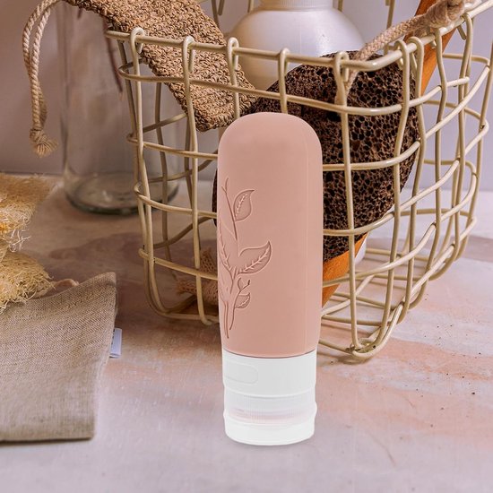 4 stuks - reisflesjes van 90 ml van siliconen, met deksel, lichtgewicht en ruimtebesparend, geschikt voor het meenemen van douchegel, shampoo en cosmetische crèmes, siliconen navulflesjes — afbeelding 5